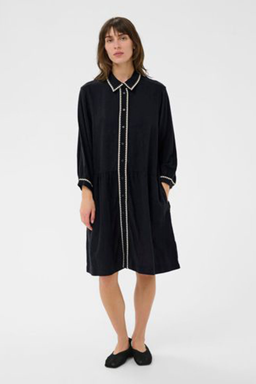 Part Two: Alivia Navy Linen Dress